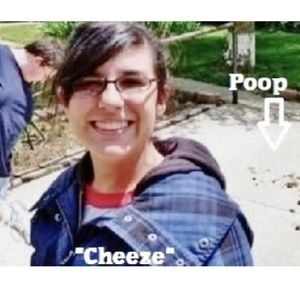 Look at what is going on behind her..